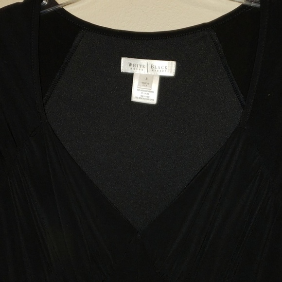 WHBM little black dress roushed flowing cap sleeve - Picture 3 of 5